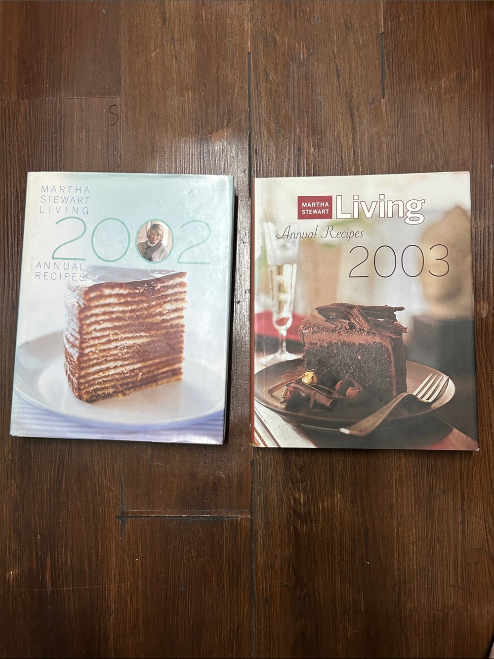 Set of 2 Martha Stewart Annual Recipes Hardcover cooksbooks 2002-2003